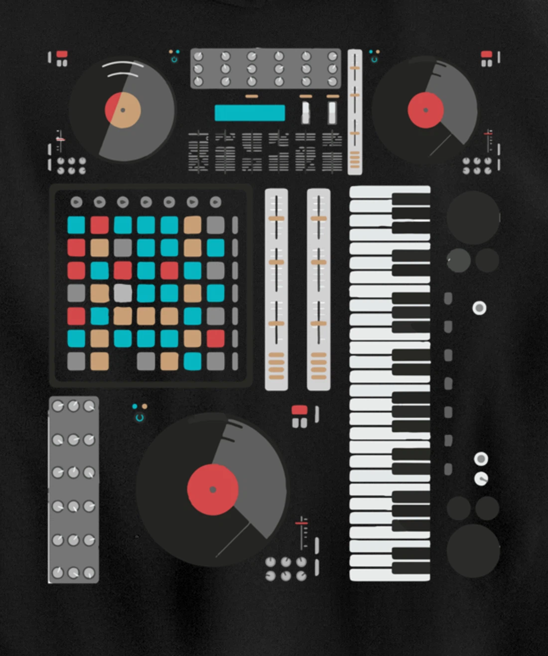 Electronic Music Synthesizer Techno Music For DJ Producer Pullover Hoodie