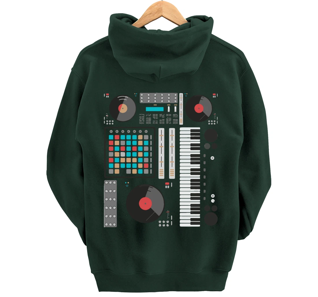 Electronic Music Synthesizer Techno Music For DJ Producer Pullover Hoodie