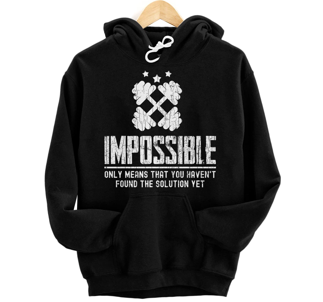 Impossible Definition Funny Inspiring Motivational Graphic Pullover Hoodie