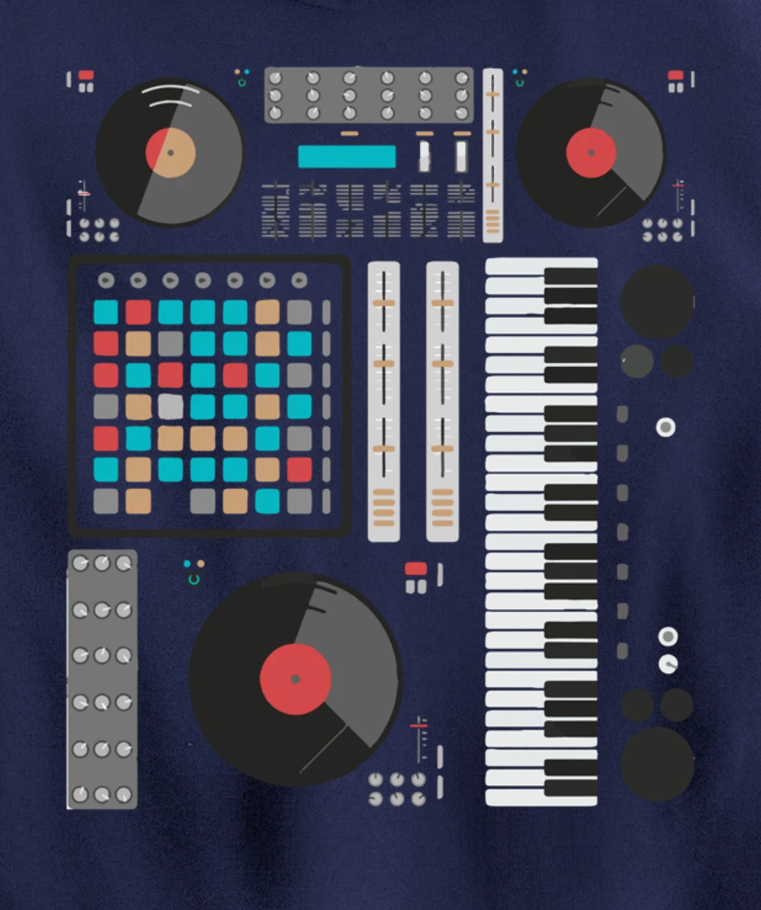 Electronic Music Synthesizer Techno Music For DJ Producer Pullover Hoodie