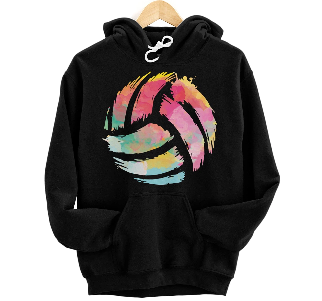 Colorsplash Volleyball Artsy Ball Sport For Athlete Player Pullover Hoodie