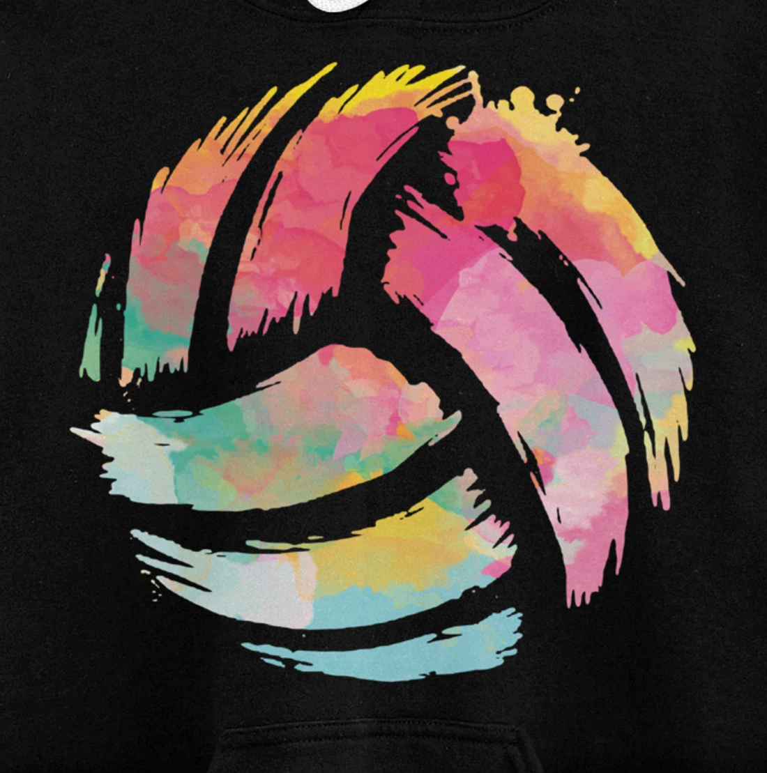 Colorsplash Volleyball Artsy Ball Sport For Athlete Player Pullover Hoodie