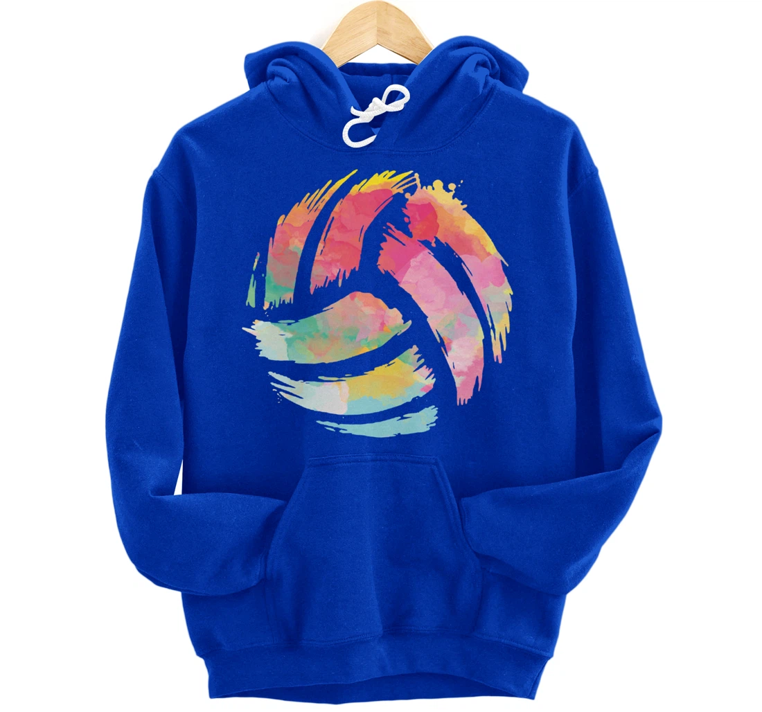 Colorsplash Volleyball Artsy Ball Sport For Athlete Player Pullover Hoodie