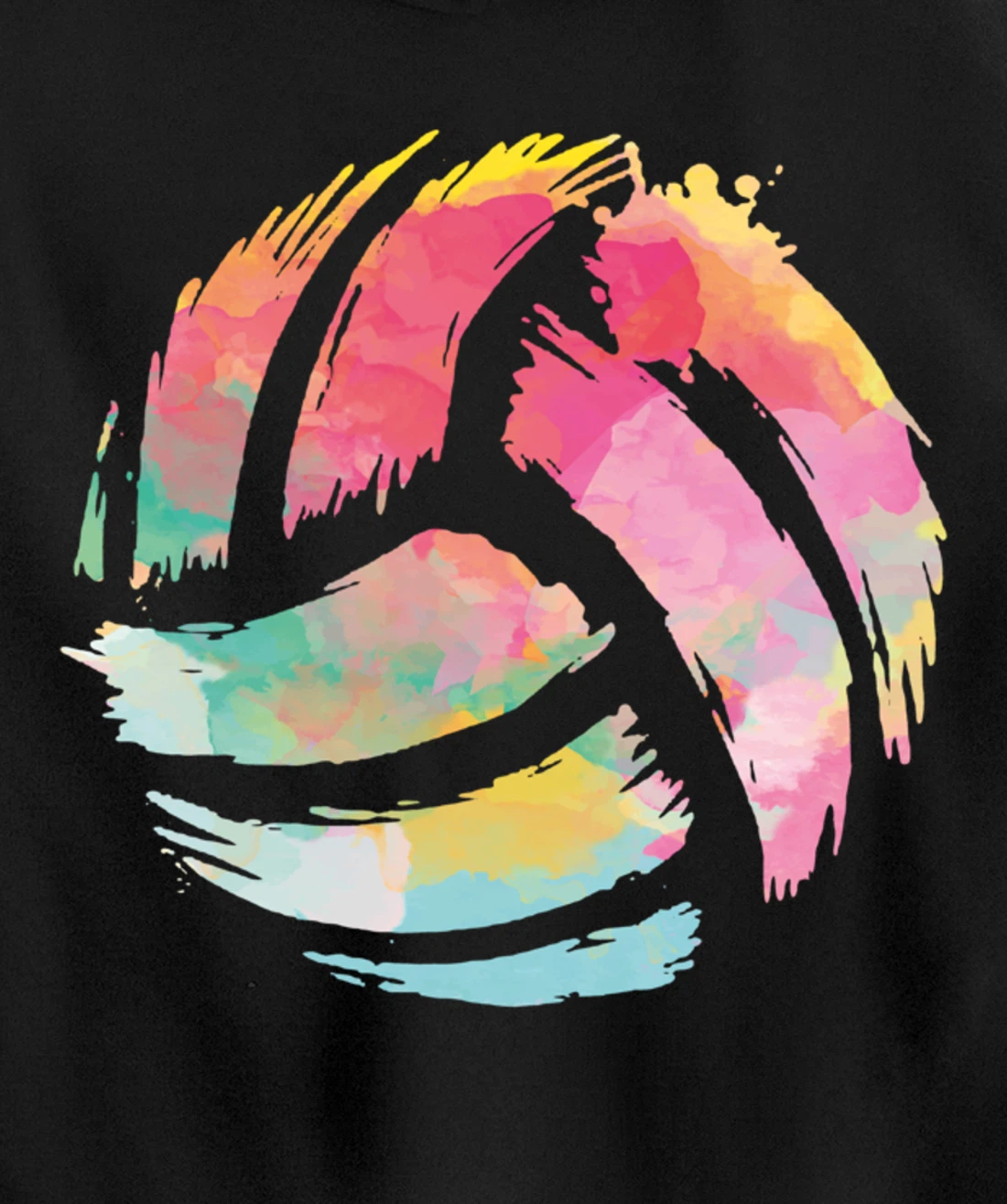Colorsplash Volleyball Artsy Ball Sport For Athlete Player Pullover Hoodie