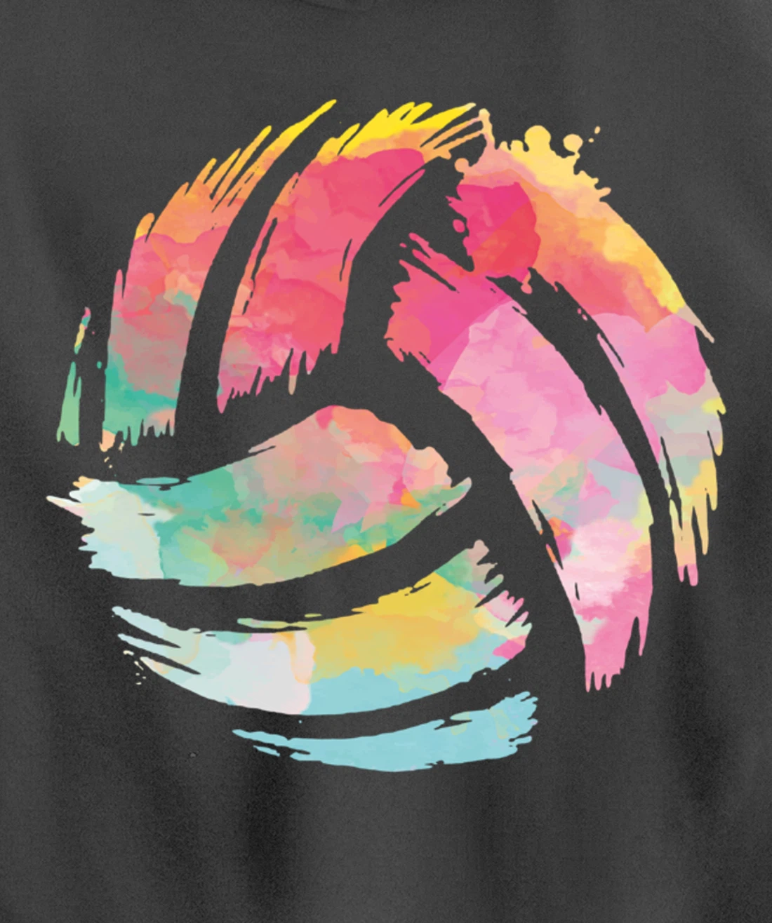 Colorsplash Volleyball Artsy Ball Sport For Athlete Player Pullover Hoodie