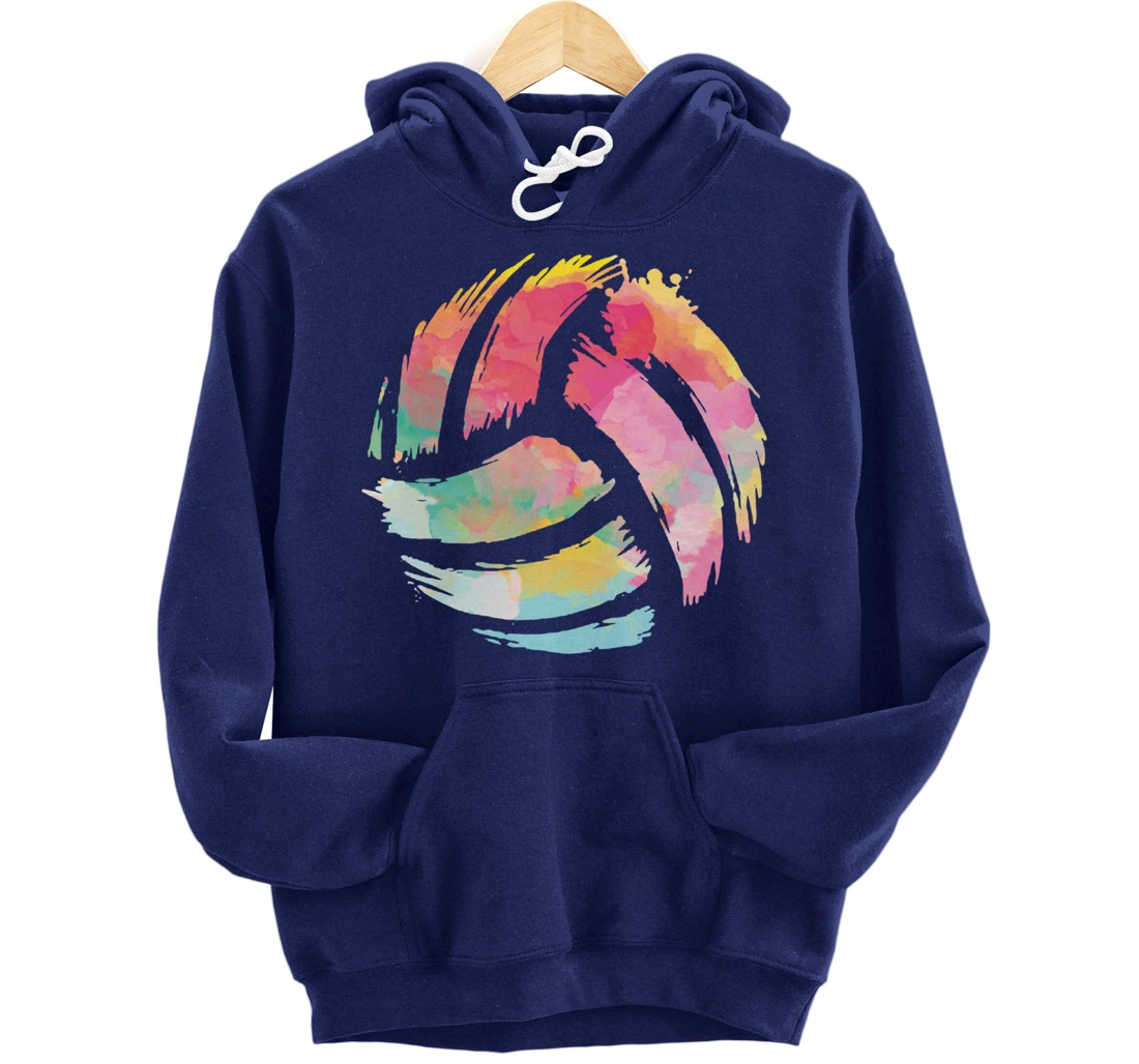 Colorsplash Volleyball Artsy Ball Sport For Athlete Player Pullover Hoodie