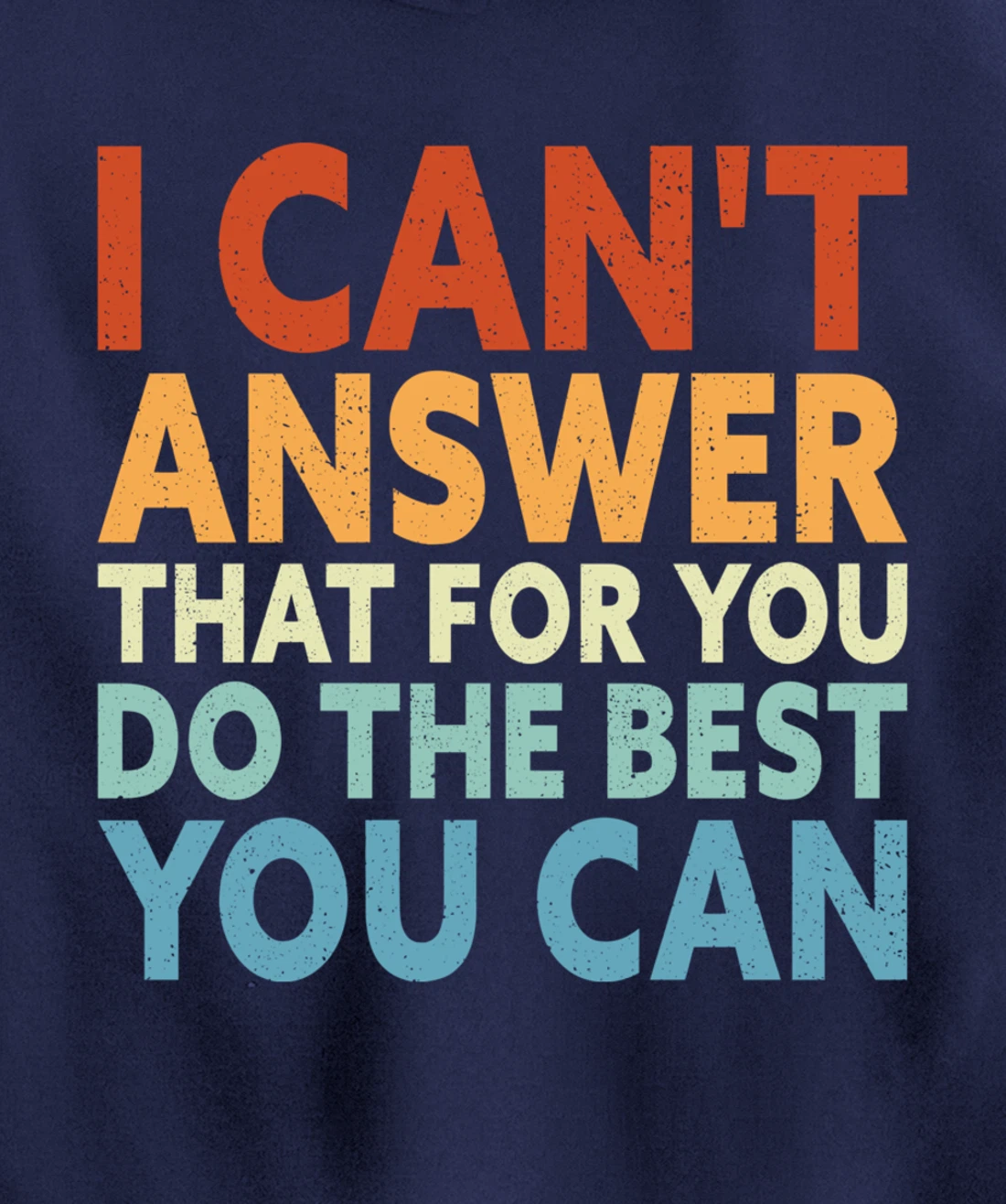 I Can't Answer That For You Do The Best You Can Pullover Hoodie