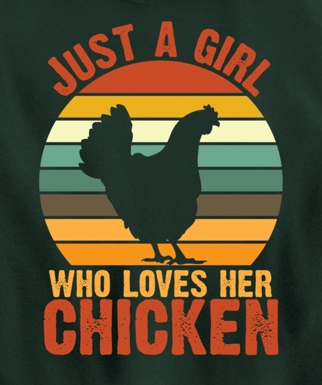 Just a Girl Who Loves Her Chicken Retro vintage Chicken Pullover Hoodie