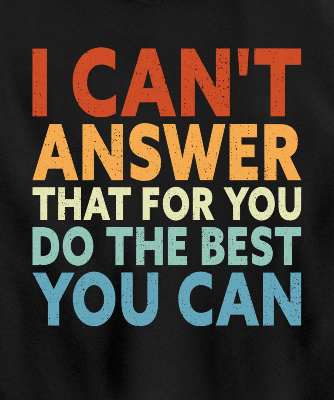 I Can't Answer That For You Do The Best You Can Pullover Hoodie