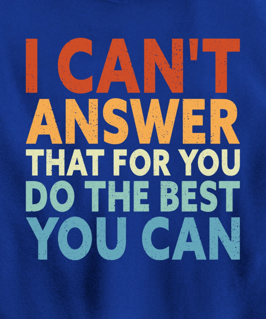 I Can't Answer That For You Do The Best You Can Pullover Hoodie