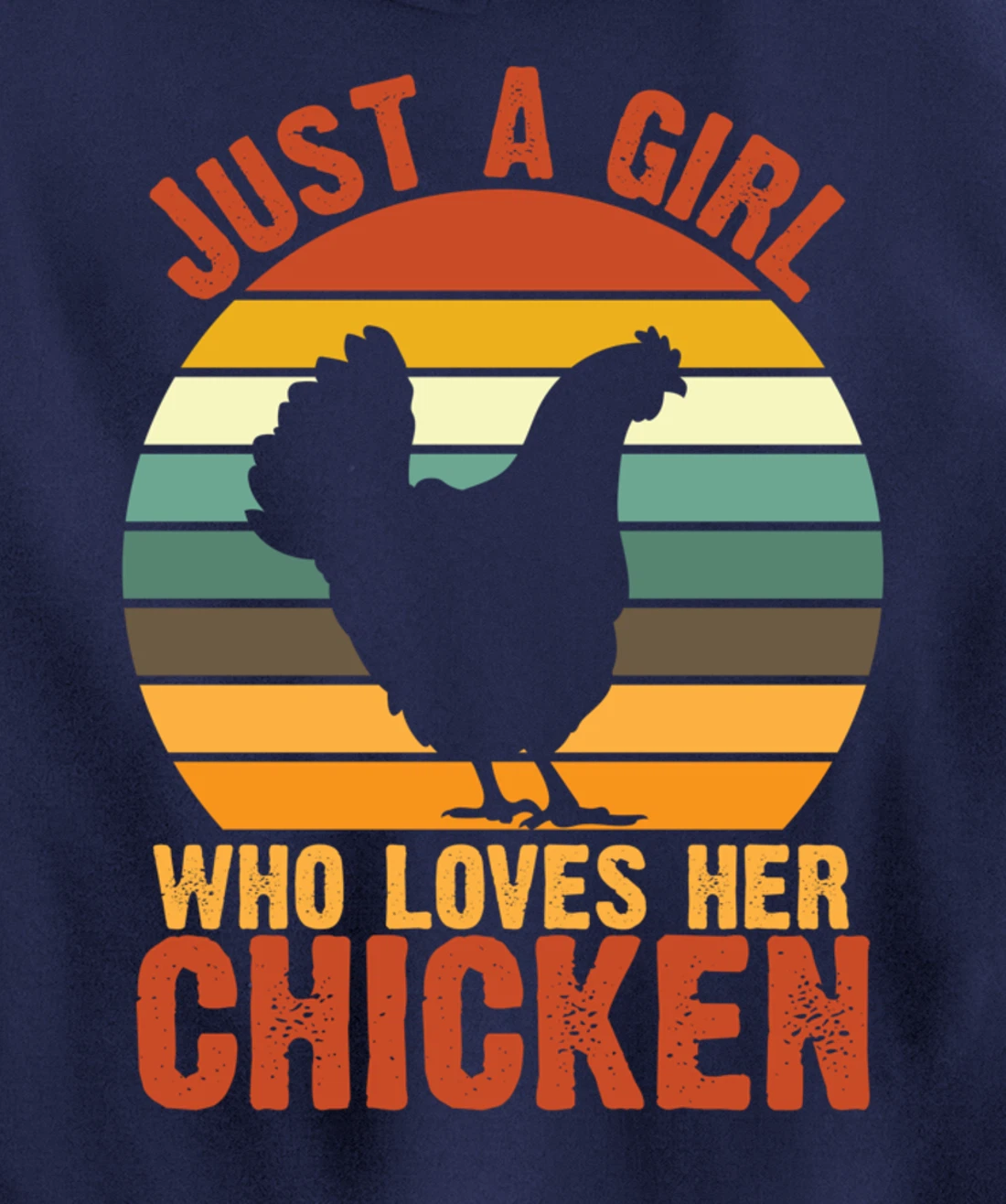 Just a Girl Who Loves Her Chicken Retro vintage Chicken Pullover Hoodie