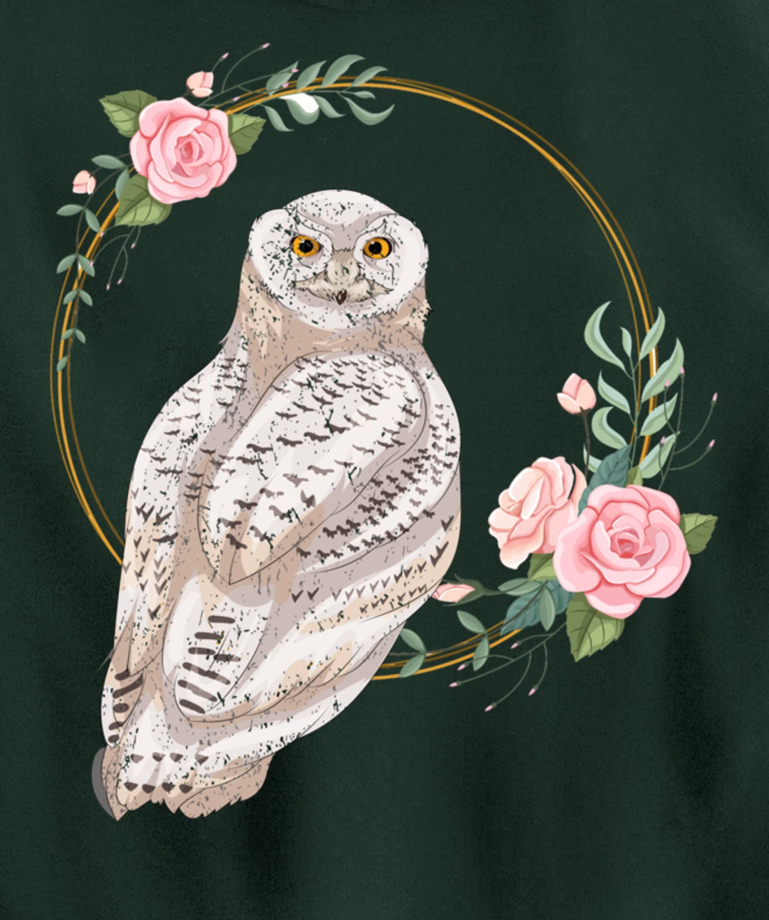 Flower Roses Animal Lover Gift Wise Bird Floral Owl Pullover Hoodie