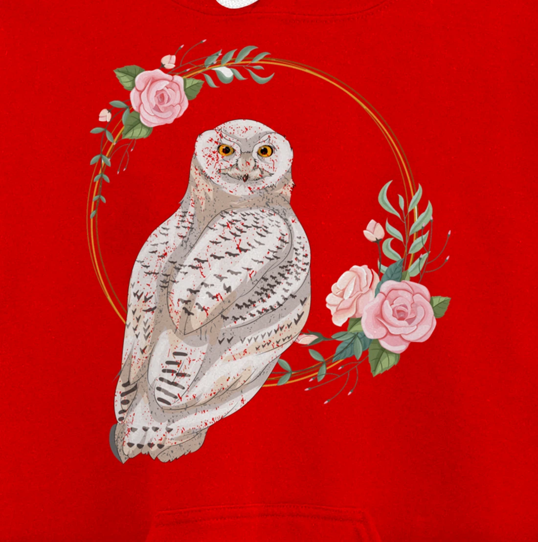 Flower Roses Animal Lover Gift Wise Bird Floral Owl Pullover Hoodie