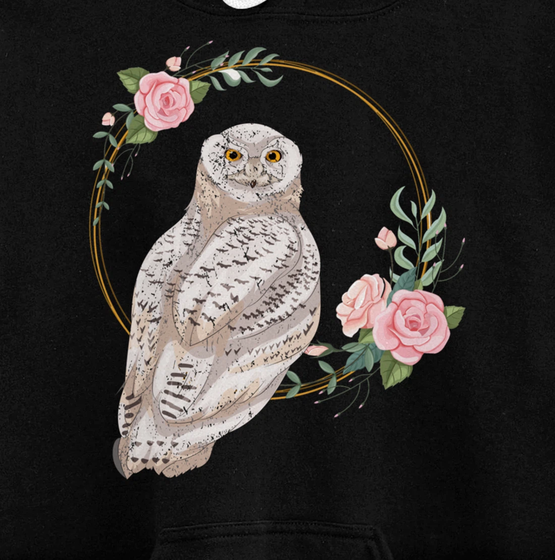 Flower Roses Animal Lover Gift Wise Bird Floral Owl Pullover Hoodie