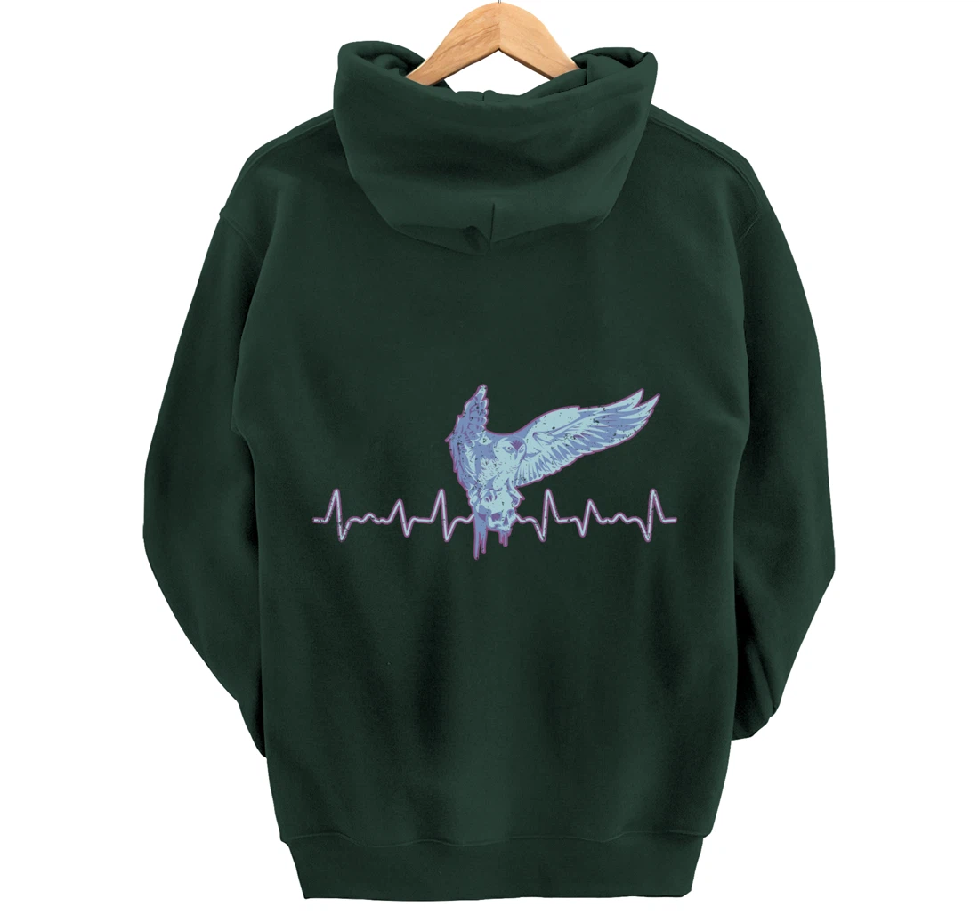 Heartbeat Animal Forest Wise Bird Zoo Keeper Owl Pullover Hoodie