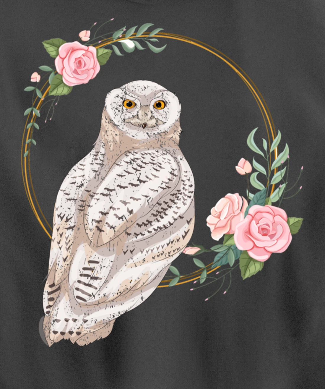 Flower Roses Animal Lover Gift Wise Bird Floral Owl Pullover Hoodie