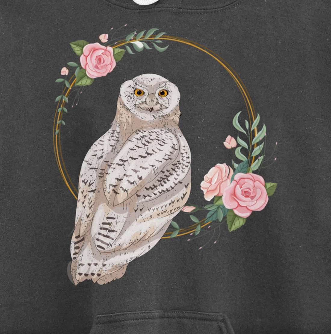 Flower Roses Animal Lover Gift Wise Bird Floral Owl Pullover Hoodie