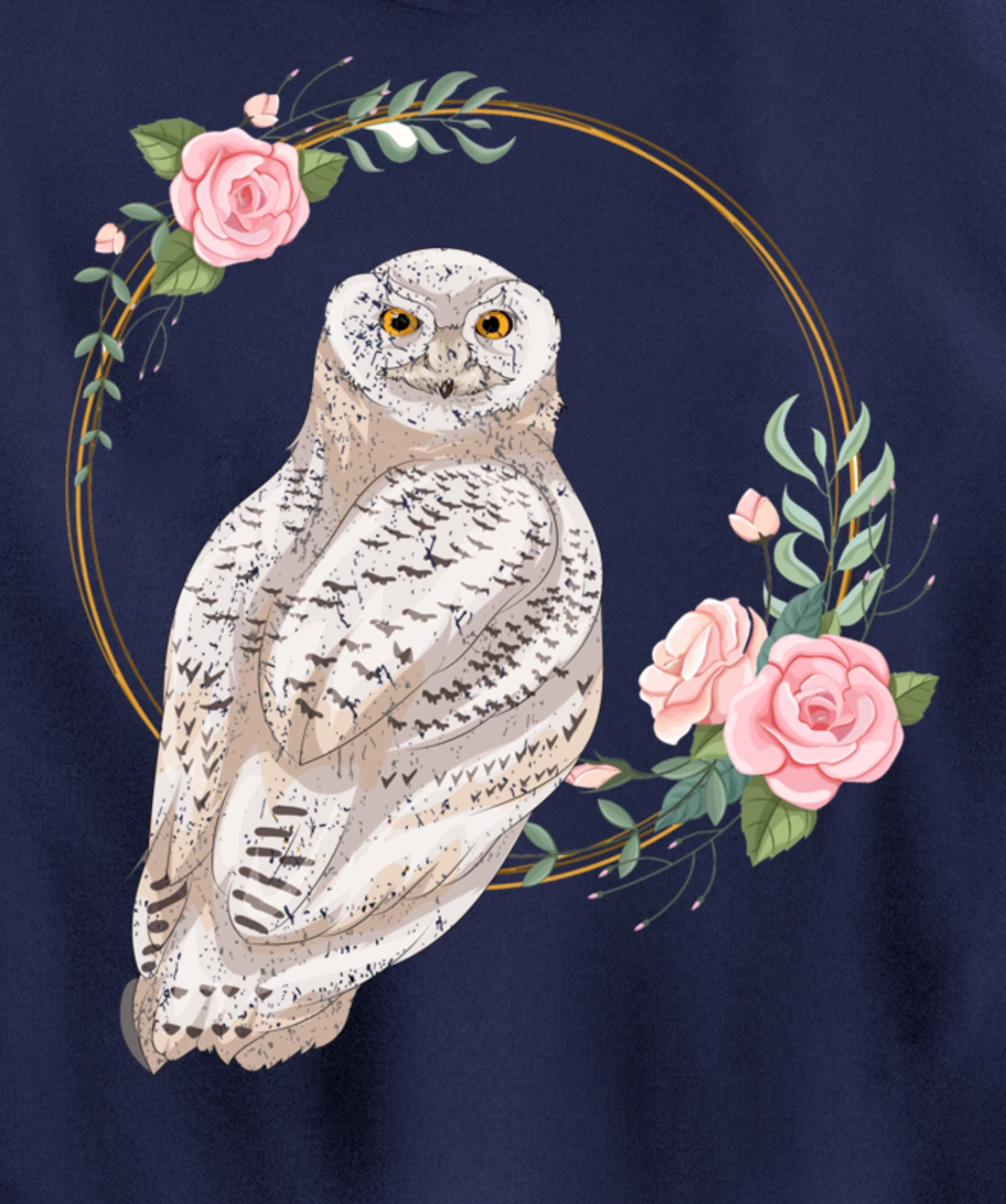 Flower Roses Animal Lover Gift Wise Bird Floral Owl Pullover Hoodie