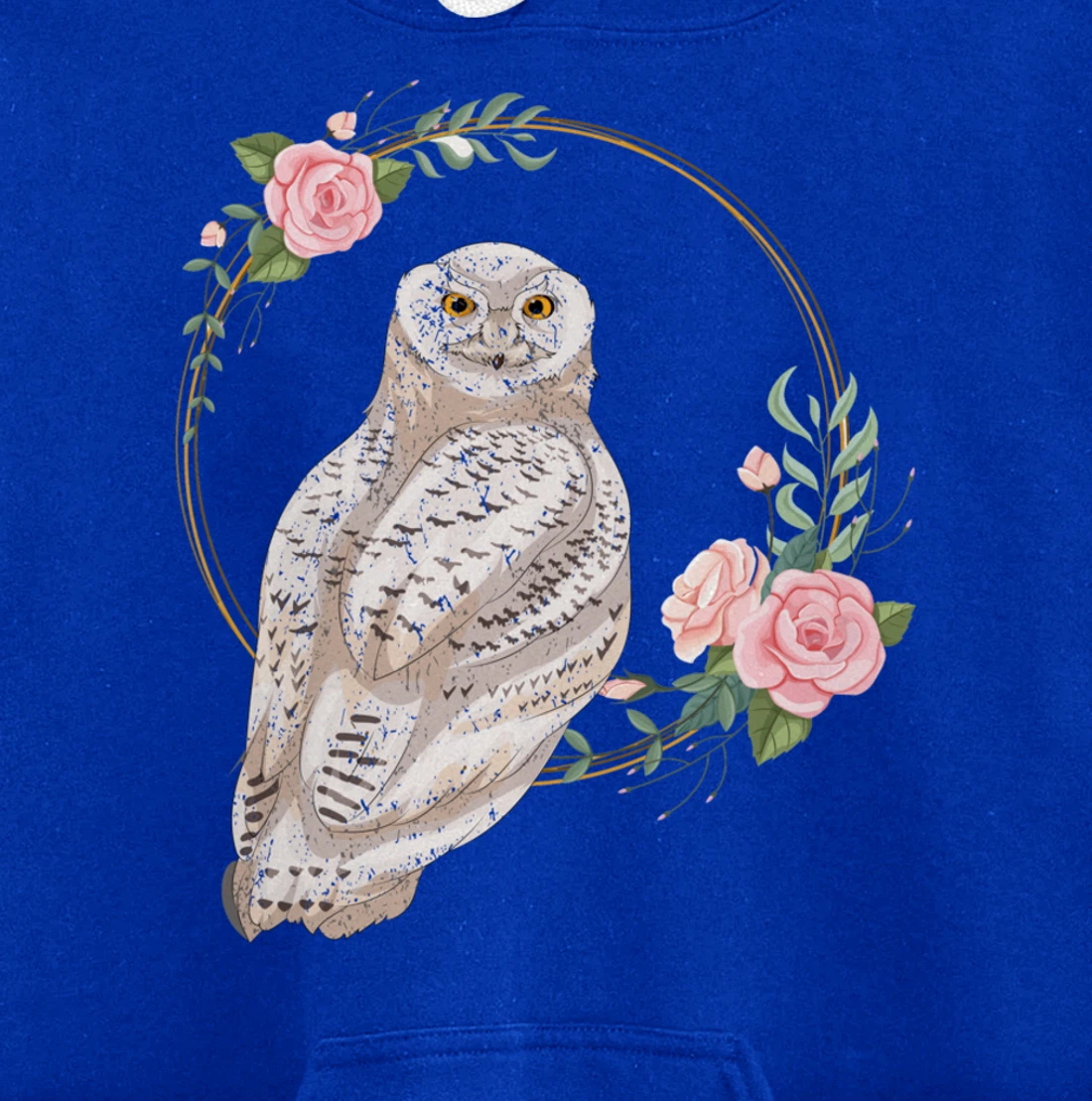 Flower Roses Animal Lover Gift Wise Bird Floral Owl Pullover Hoodie