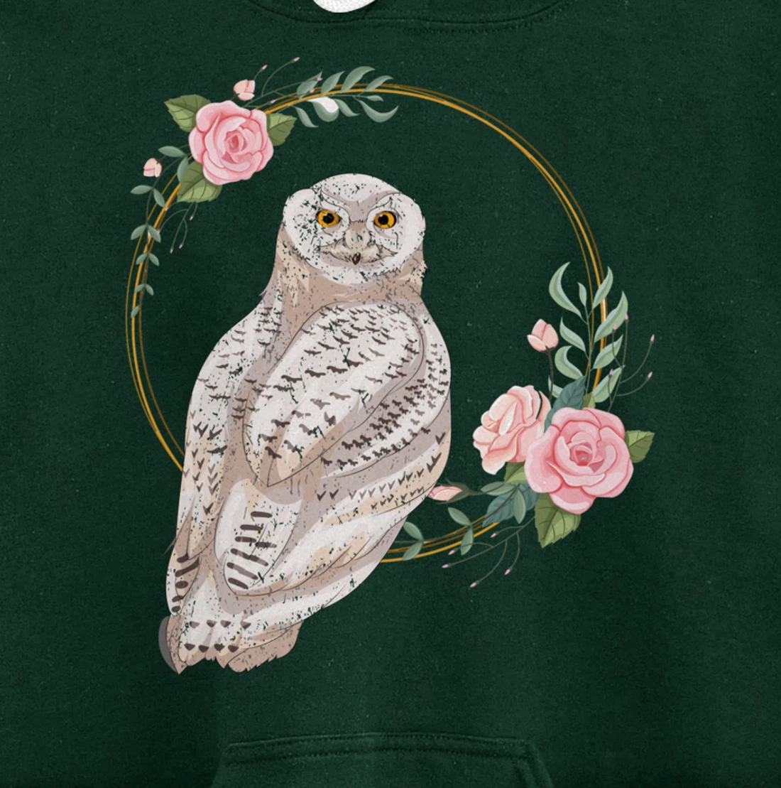 Flower Roses Animal Lover Gift Wise Bird Floral Owl Pullover Hoodie