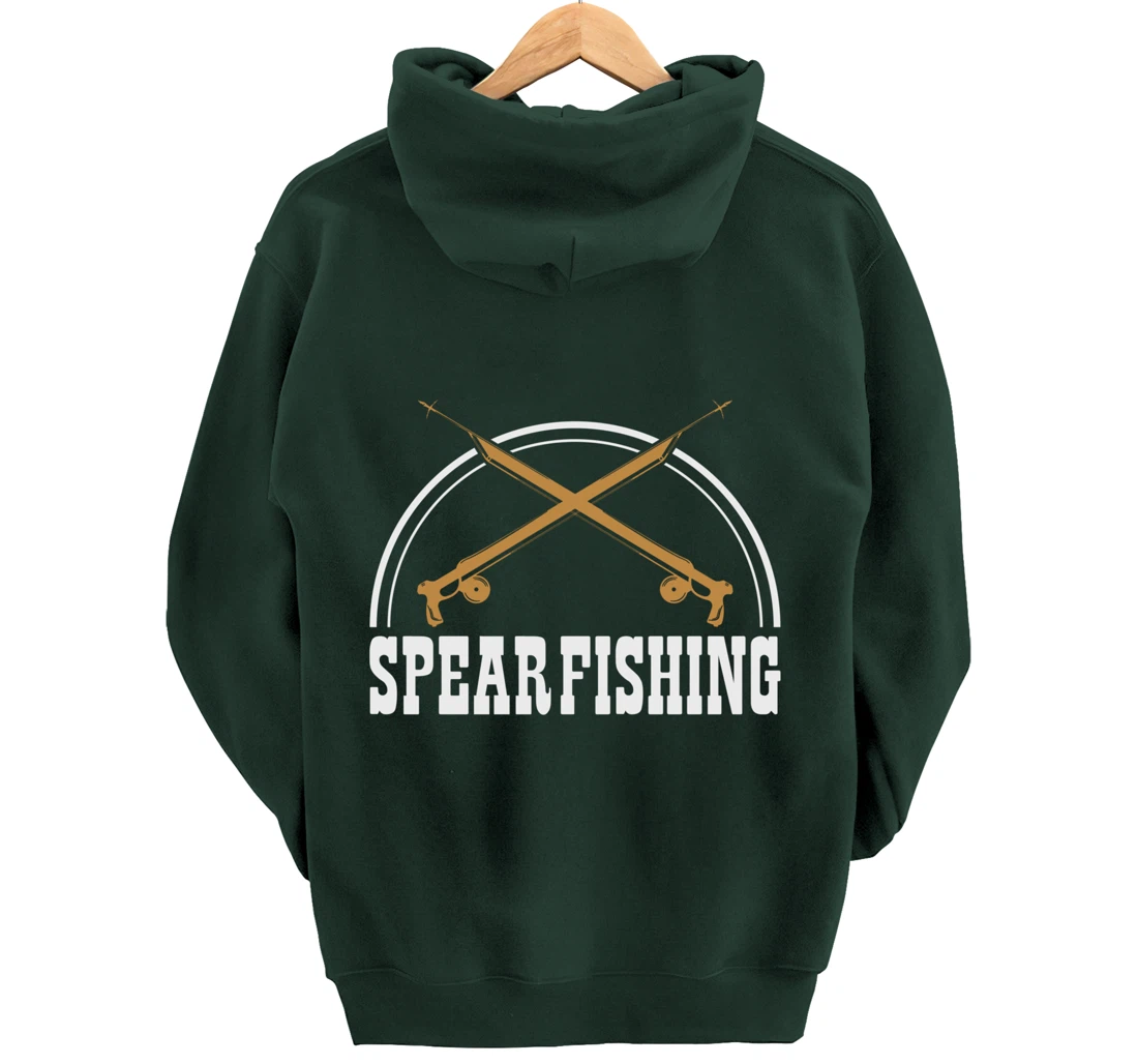 Speargun Snorkeling Water Diving Fisherman Spearfishing Pullover Hoodie