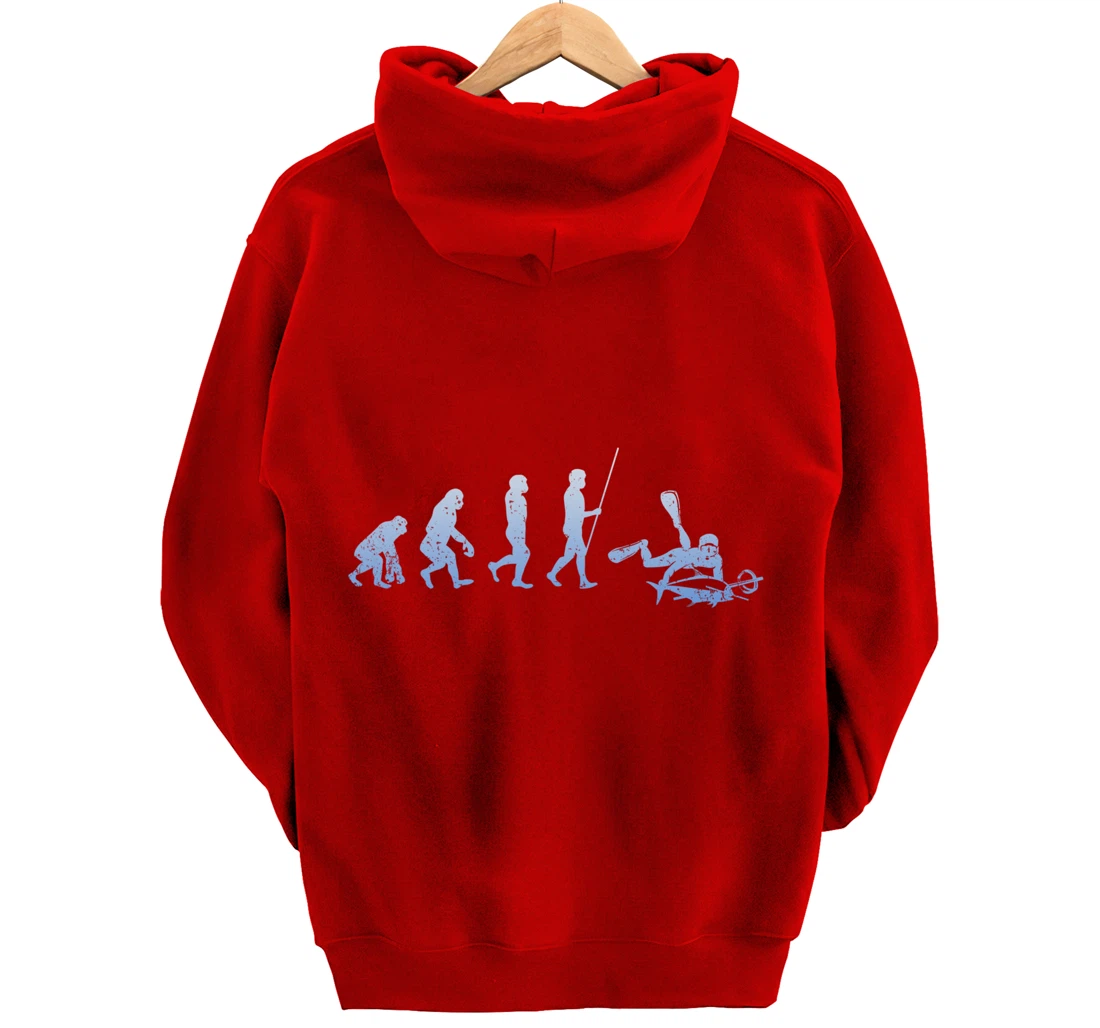 Evolution Fisherman Scuba Diving Fishing Spearfishing Pullover Hoodie