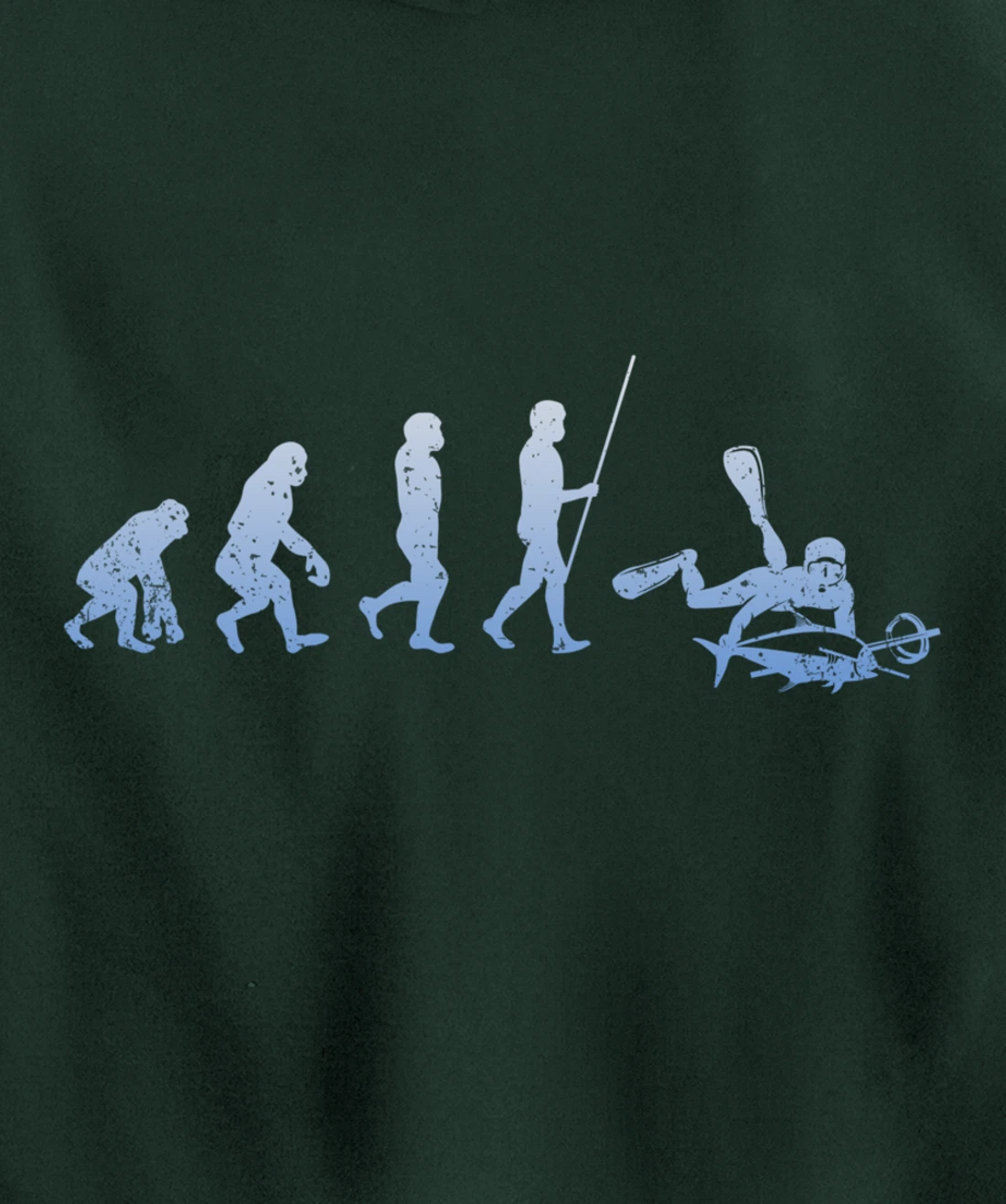 Evolution Fisherman Scuba Diving Fishing Spearfishing Pullover Hoodie