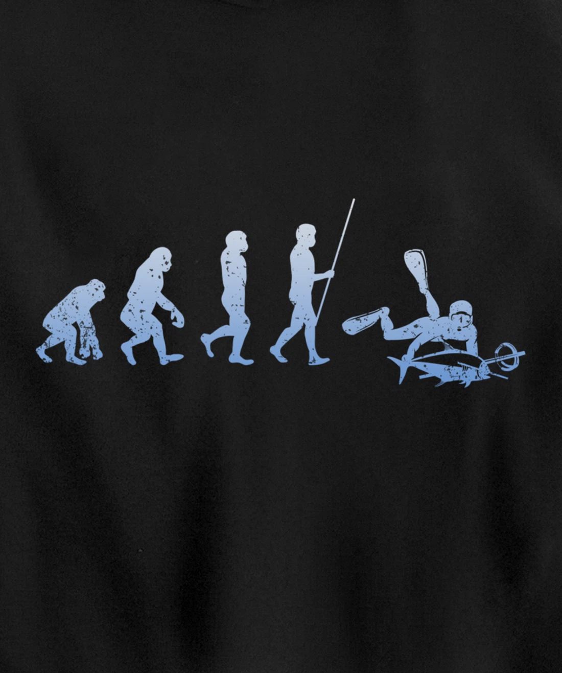 Evolution Fisherman Scuba Diving Fishing Spearfishing Pullover Hoodie
