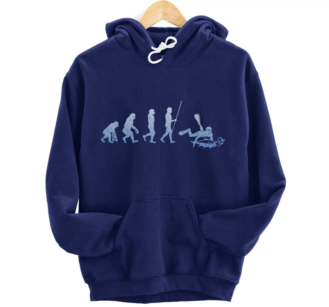 Evolution Fisherman Scuba Diving Fishing Spearfishing Pullover Hoodie