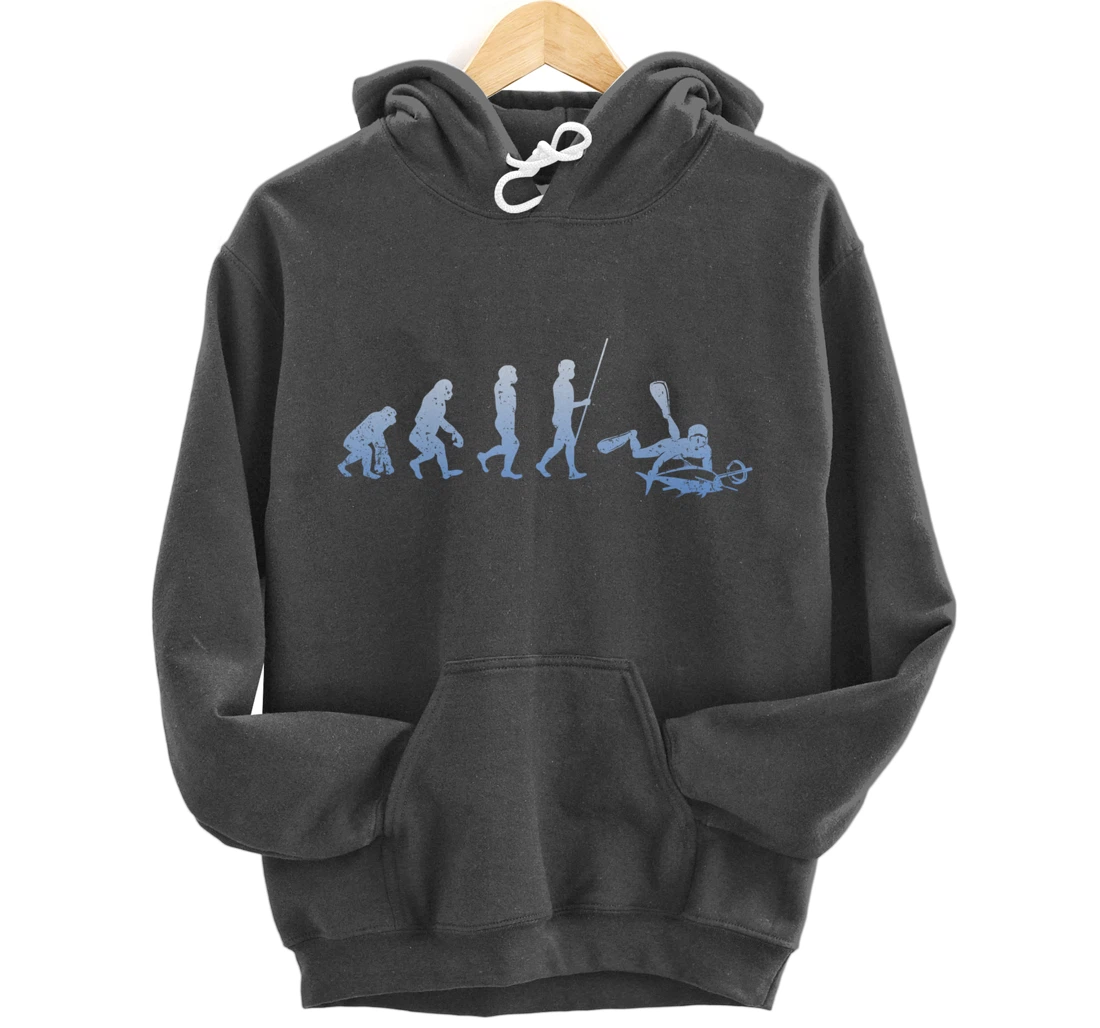 Evolution Fisherman Scuba Diving Fishing Spearfishing Pullover Hoodie