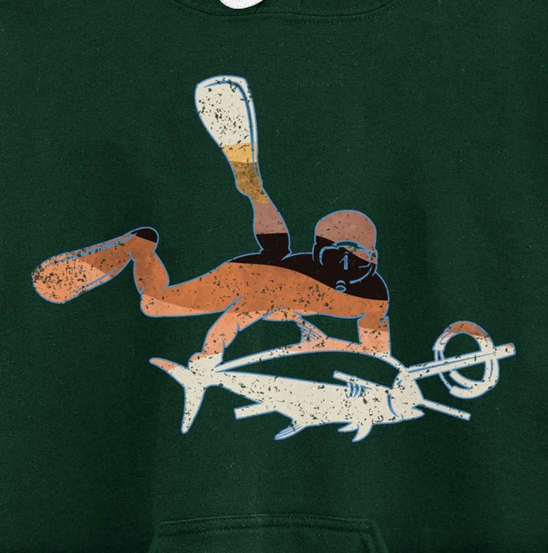 Retro Freediving Scuba Diving Snorkeling Spearfishing Pullover Hoodie
