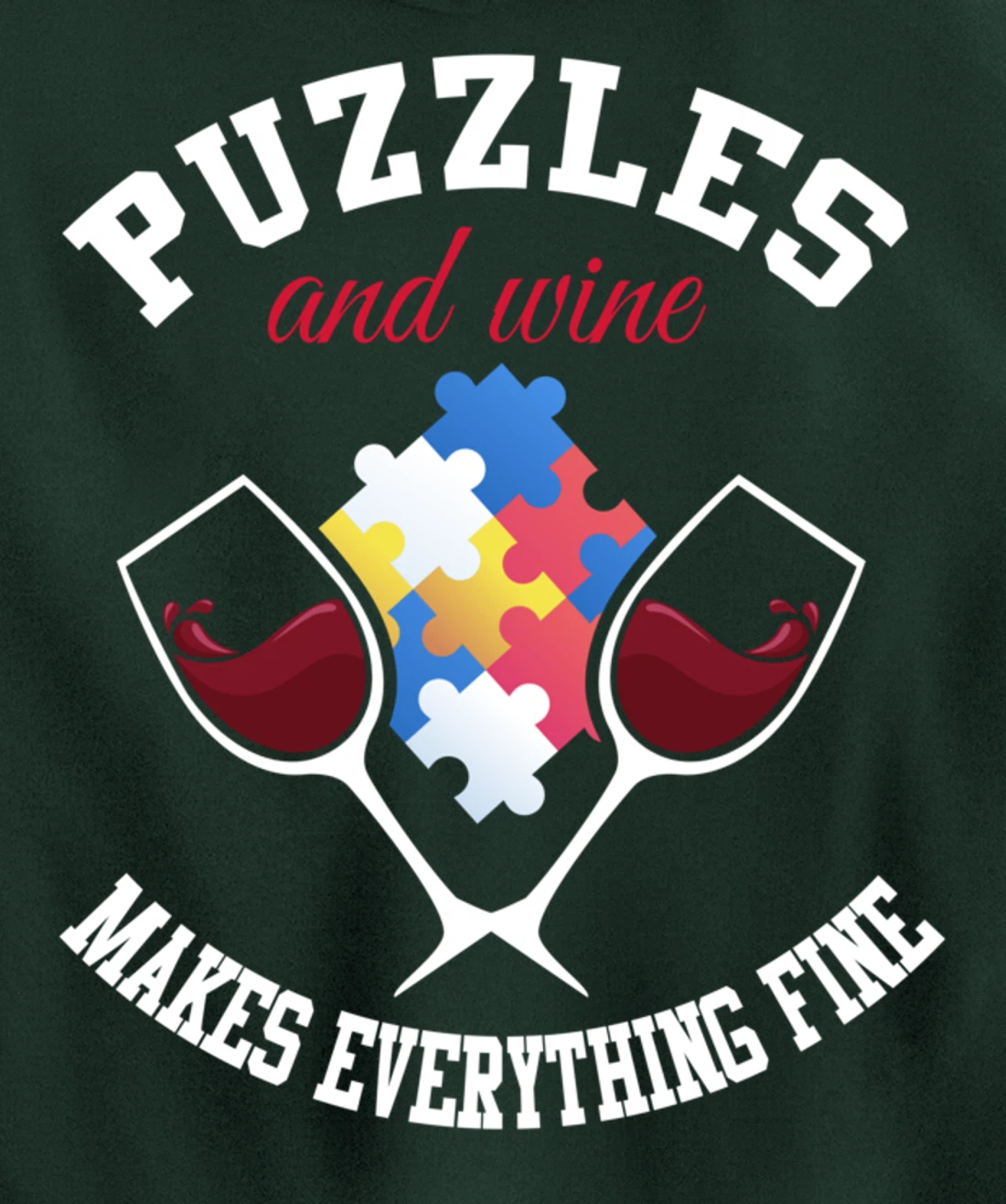 Jigsaw Puzzle Shirt Wine Lover Puzzleologist Puzzle Lover Pullover Hoodie