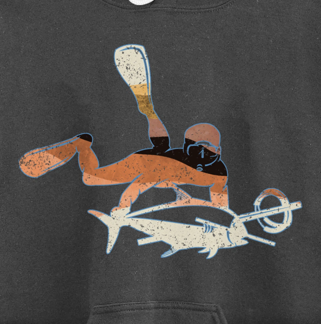 Retro Freediving Scuba Diving Snorkeling Spearfishing Pullover Hoodie