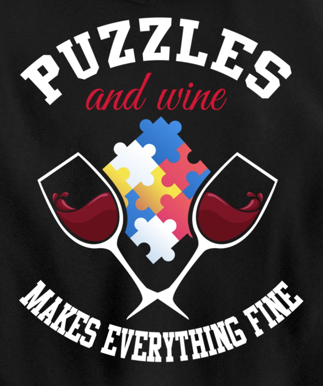 Jigsaw Puzzle Shirt Wine Lover Puzzleologist Puzzle Lover Pullover Hoodie