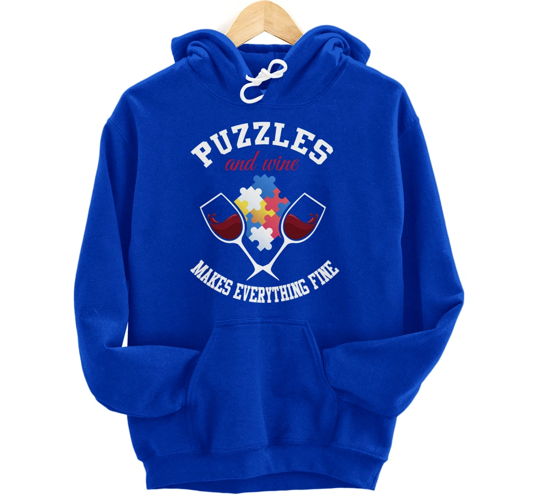 Jigsaw Puzzle Shirt Wine Lover Puzzleologist Puzzle Lover Pullover Hoodie