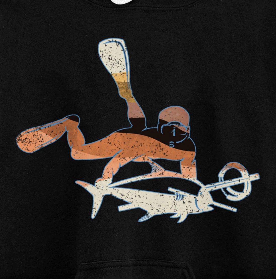 Retro Freediving Scuba Diving Snorkeling Spearfishing Pullover Hoodie
