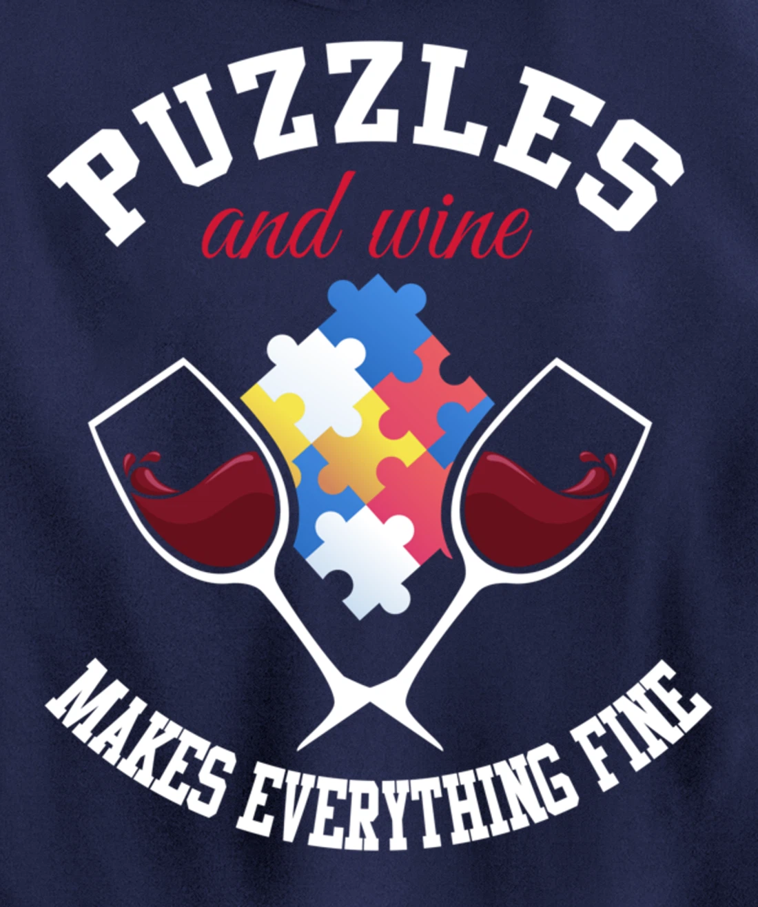Jigsaw Puzzle Shirt Wine Lover Puzzleologist Puzzle Lover Pullover Hoodie