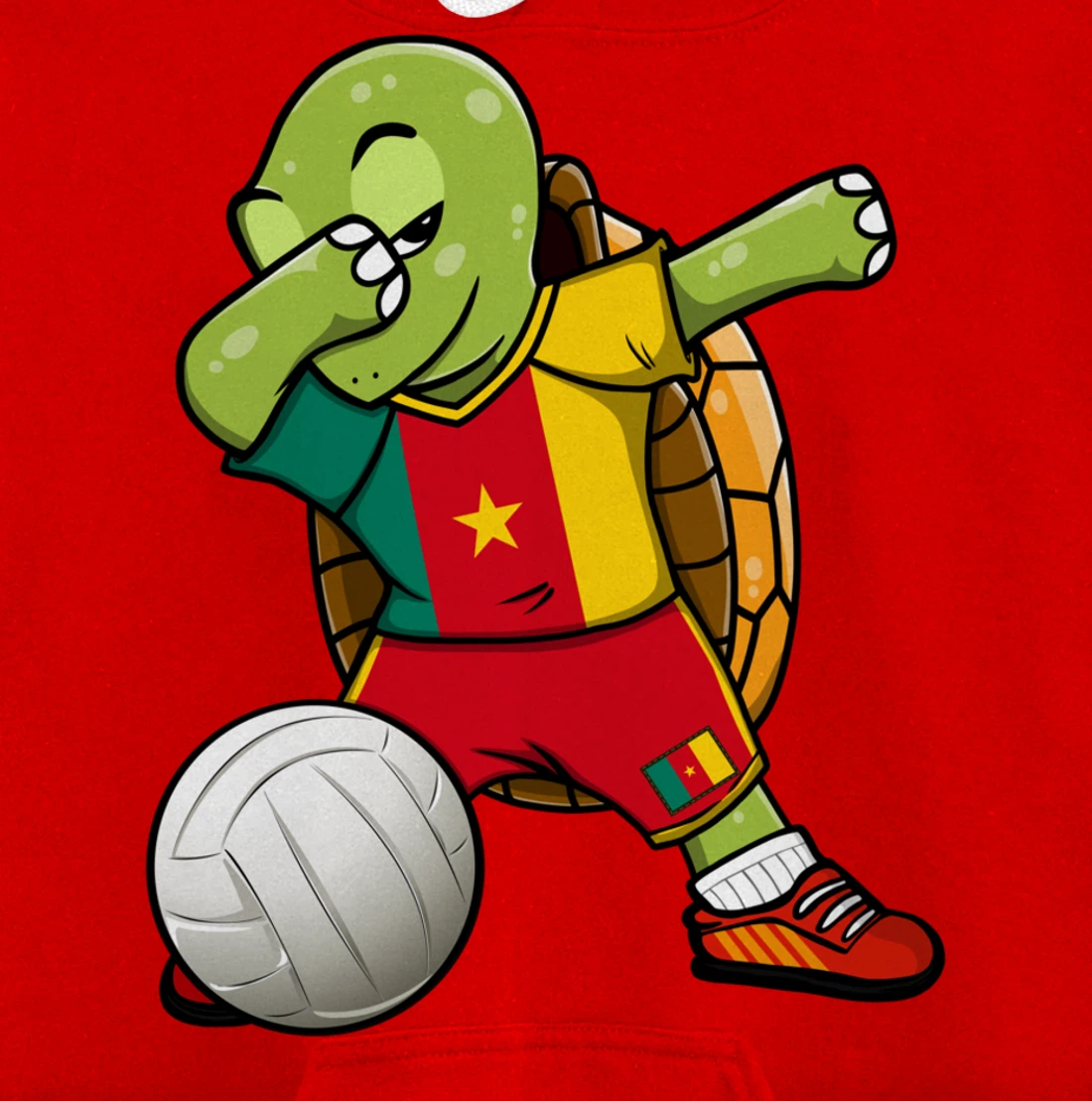 Dabbing Turtle Cameroon Volleyball Fans Jersey Sport Flag Pullover Hoodie