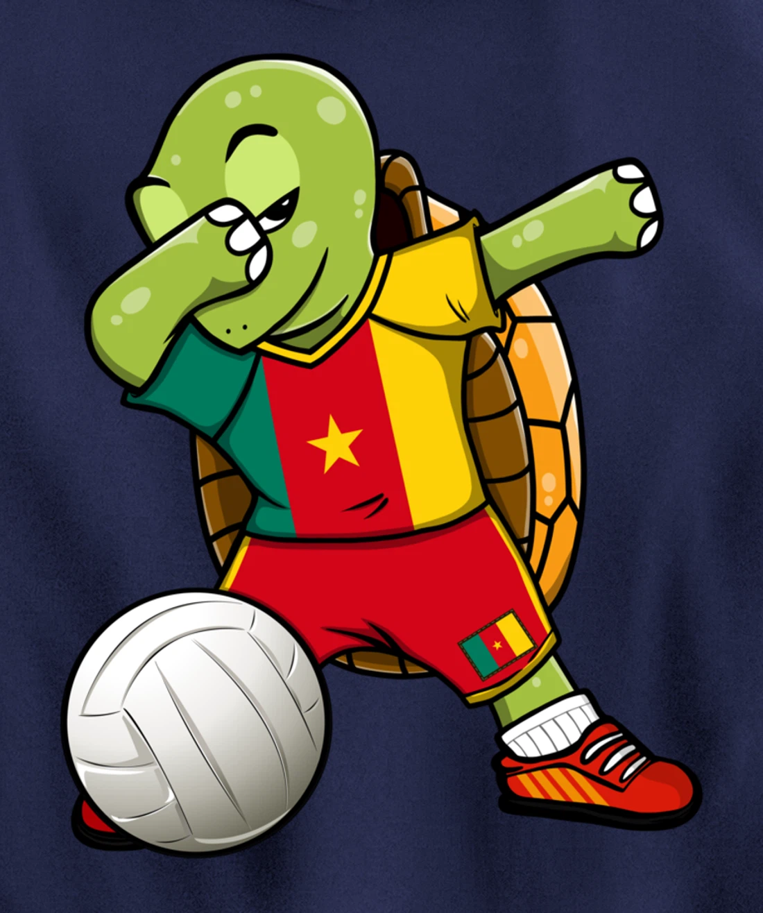 Dabbing Turtle Cameroon Volleyball Fans Jersey Sport Flag Pullover Hoodie