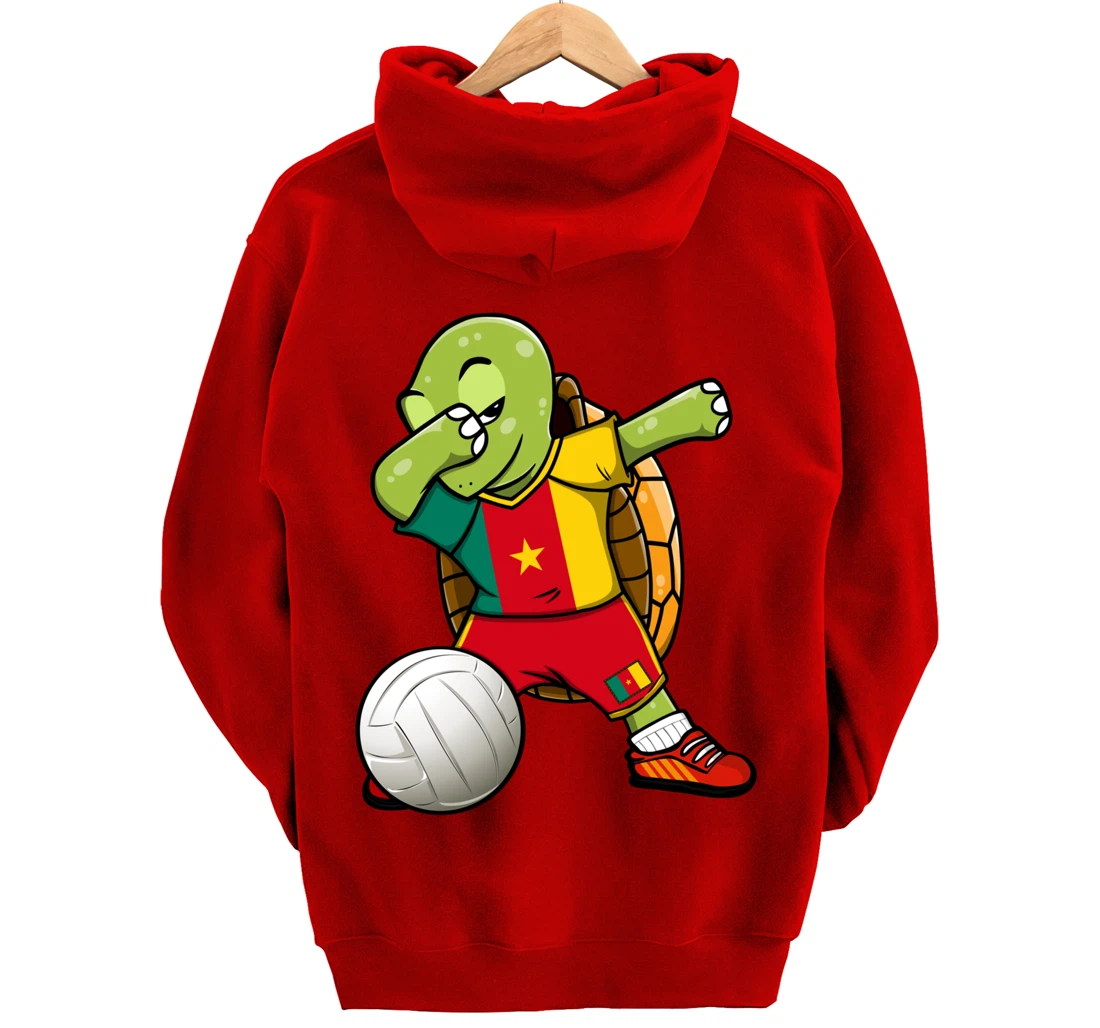 Dabbing Turtle Cameroon Volleyball Fans Jersey Sport Flag Pullover Hoodie
