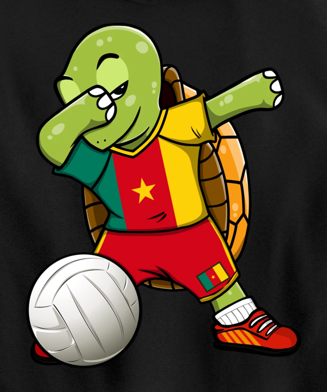 Dabbing Turtle Cameroon Volleyball Fans Jersey Sport Flag Pullover Hoodie