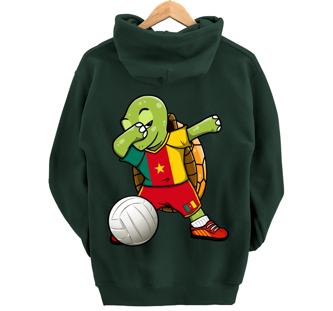 Dabbing Turtle Cameroon Volleyball Fans Jersey Sport Flag Pullover Hoodie