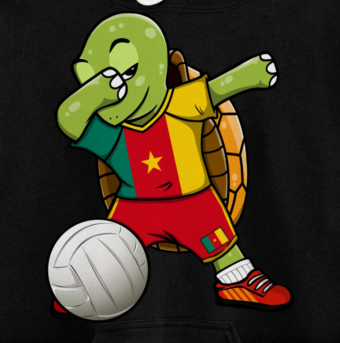 Dabbing Turtle Cameroon Volleyball Fans Jersey Sport Flag Pullover Hoodie