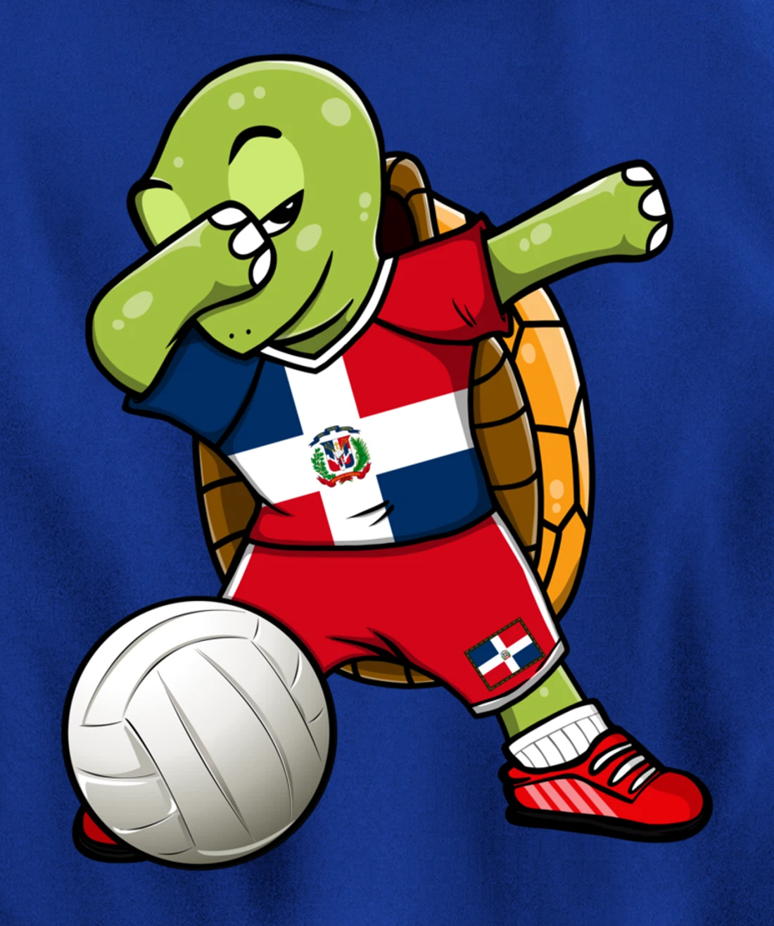 Dabbing Turtle Dominican Republic Volleyball Fan Jersey Flag Pullover Hoodie