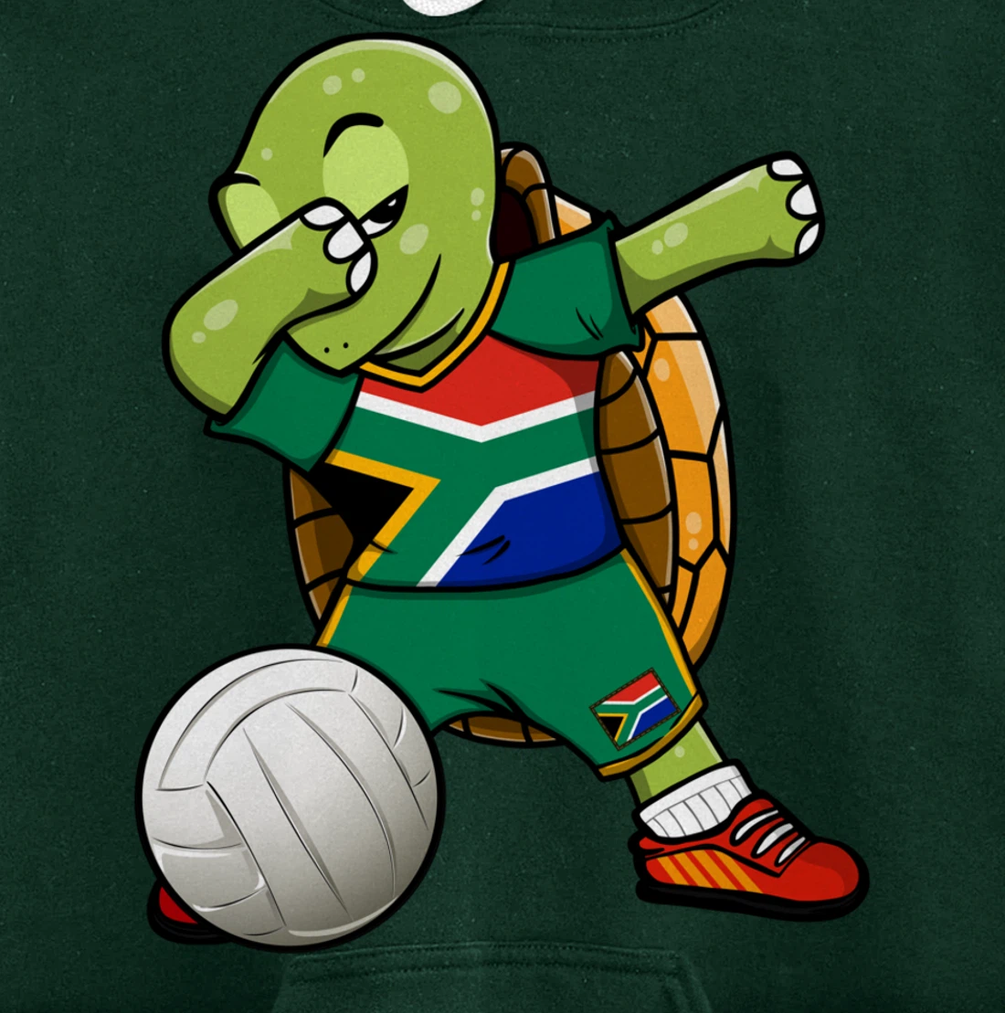 Dabbing Turtle South Africa Volleyball Fan Jersey Sport Flag Pullover Hoodie