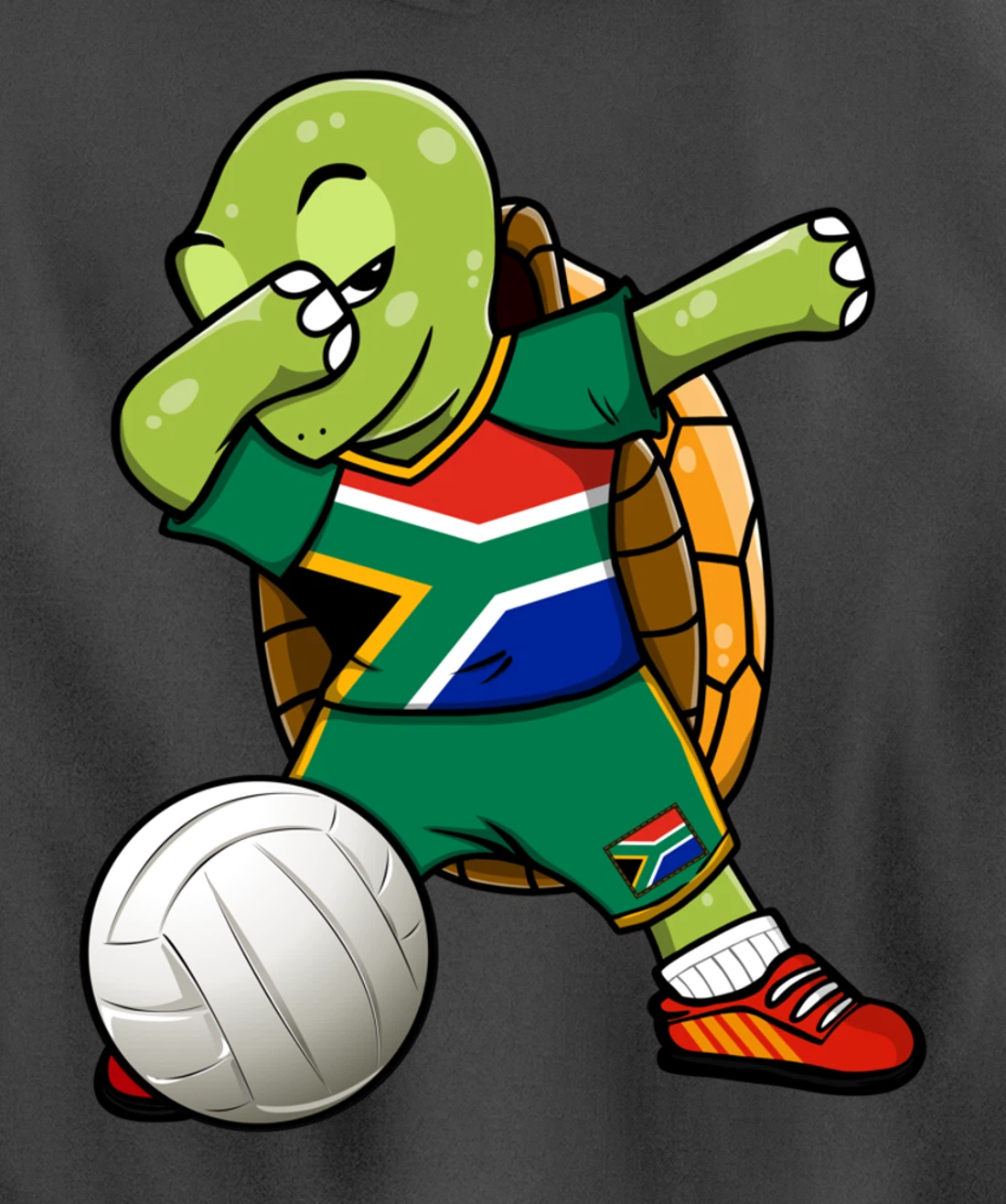Dabbing Turtle South Africa Volleyball Fan Jersey Sport Flag Pullover Hoodie