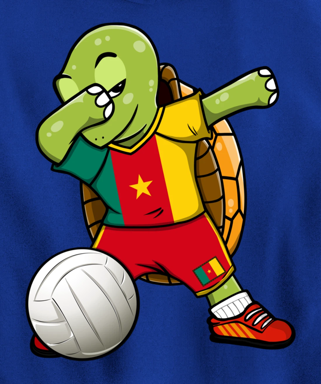Dabbing Turtle Cameroon Volleyball Fans Jersey Sport Flag Pullover Hoodie