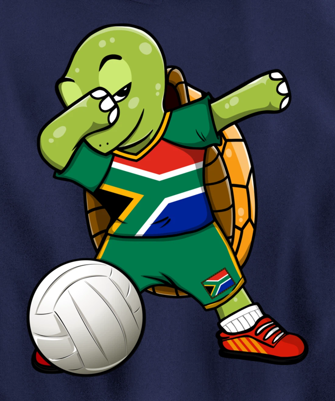 Dabbing Turtle South Africa Volleyball Fan Jersey Sport Flag Pullover Hoodie