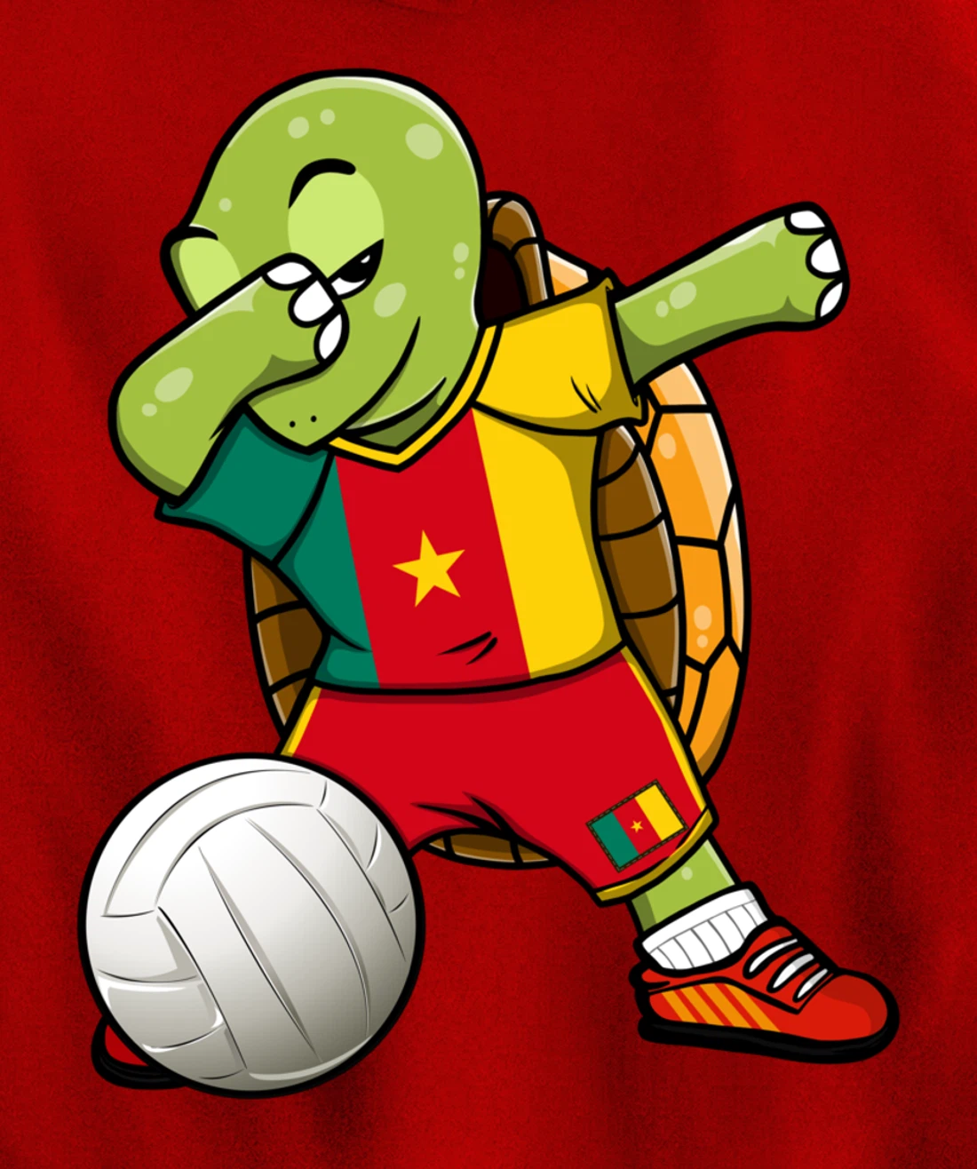 Dabbing Turtle Cameroon Volleyball Fans Jersey Sport Flag Pullover Hoodie
