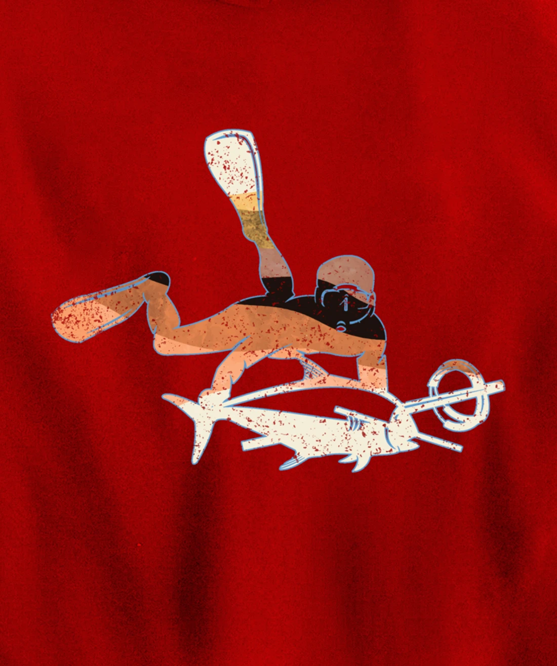 Retro Freediving Scuba Diving Snorkeling Spearfishing Pullover Hoodie